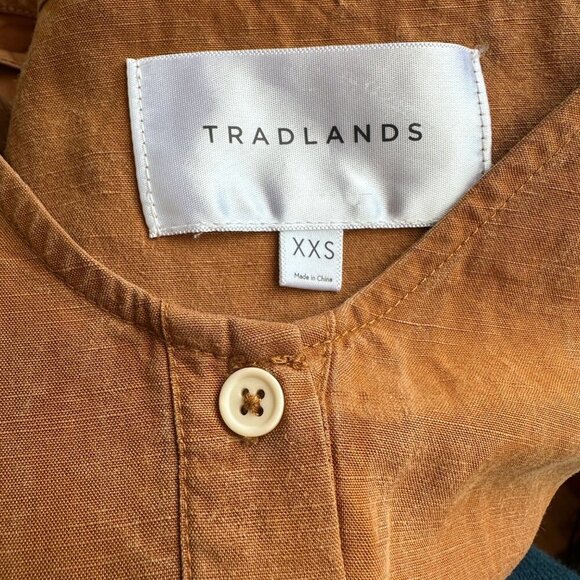 Tradlands Remi Mini Dress Long Sleeve Oversized Size XXS Sienna Distressed $204 - Picture 5 of 11